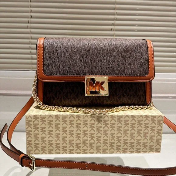 michael kors brown square purse